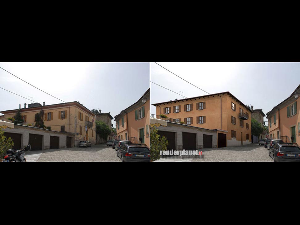 Fotoinserimento di palazzina in centro storico