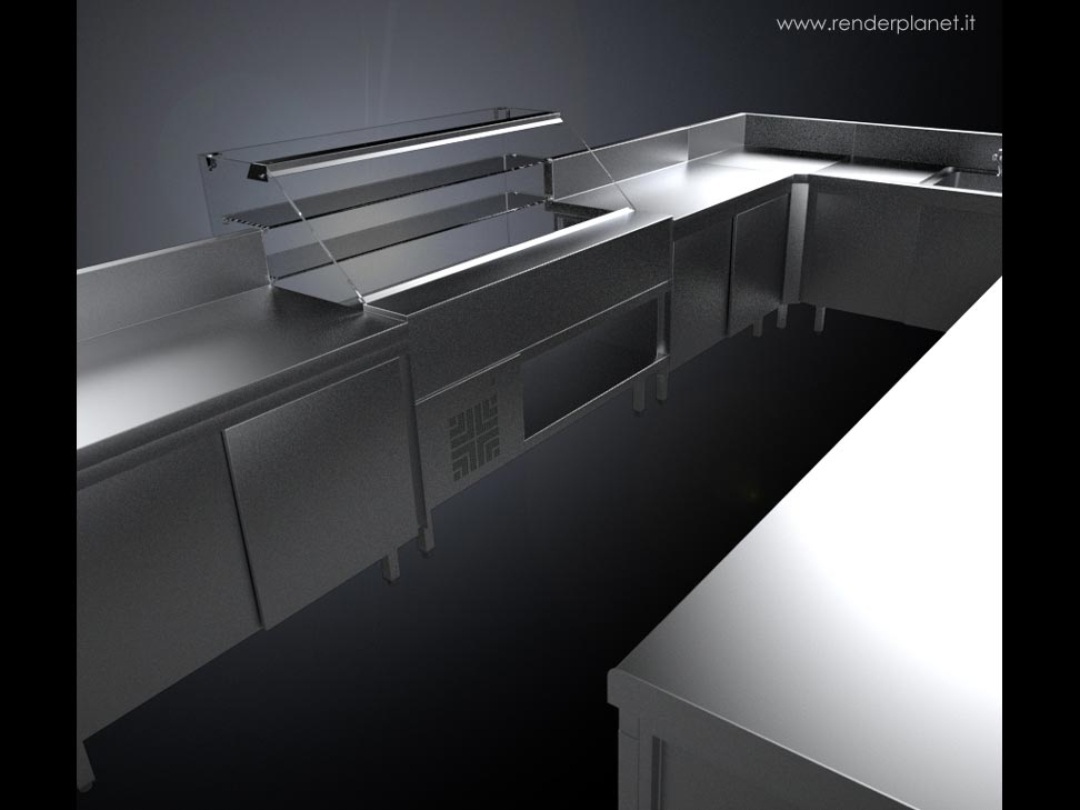 Stainless steel furniture rendering