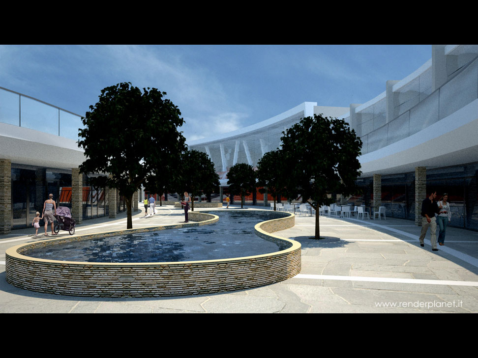 Rendering di galleria commerciale